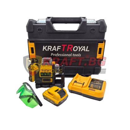 Лазерен Нивелир 3D с 16 линии 360° KrafT Royal + 2 батерии и зарядно