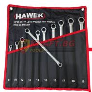 Удължени ключове прави лули с тресчотка 8-19мм , HAWEK , 51022RW